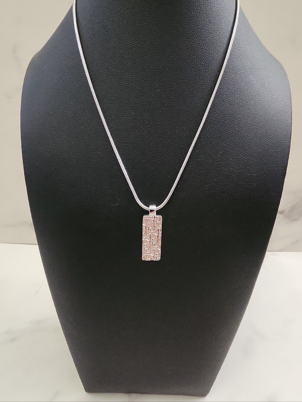Authentic Vintage Dior Silver Tone Trotter Bar Necklace - Picture 2 of 8